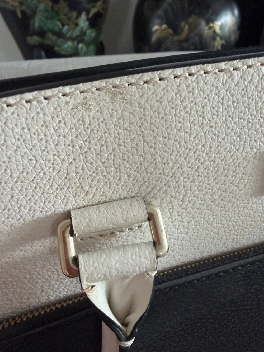 kate spade Black and White Pebbled Leather Satchel